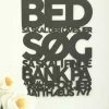 Træskilt, Bibelvers: Bed og Søg, Sort MDF