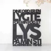 Træskilt, Bibelvers: En Lygte for min fod, Sort MDF