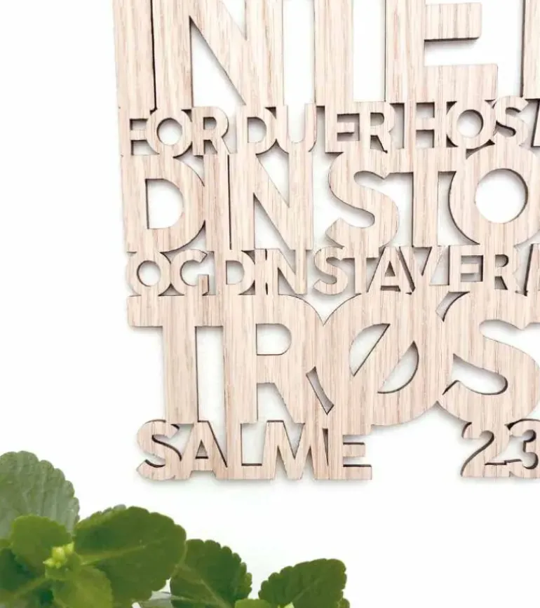 Træskilt, Bibelvers: Salme 23, Eg
