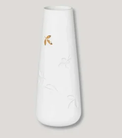 Vase med guldblad, 21 cm