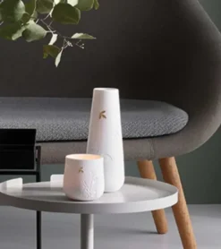 Vase med guldblad, 21 cm